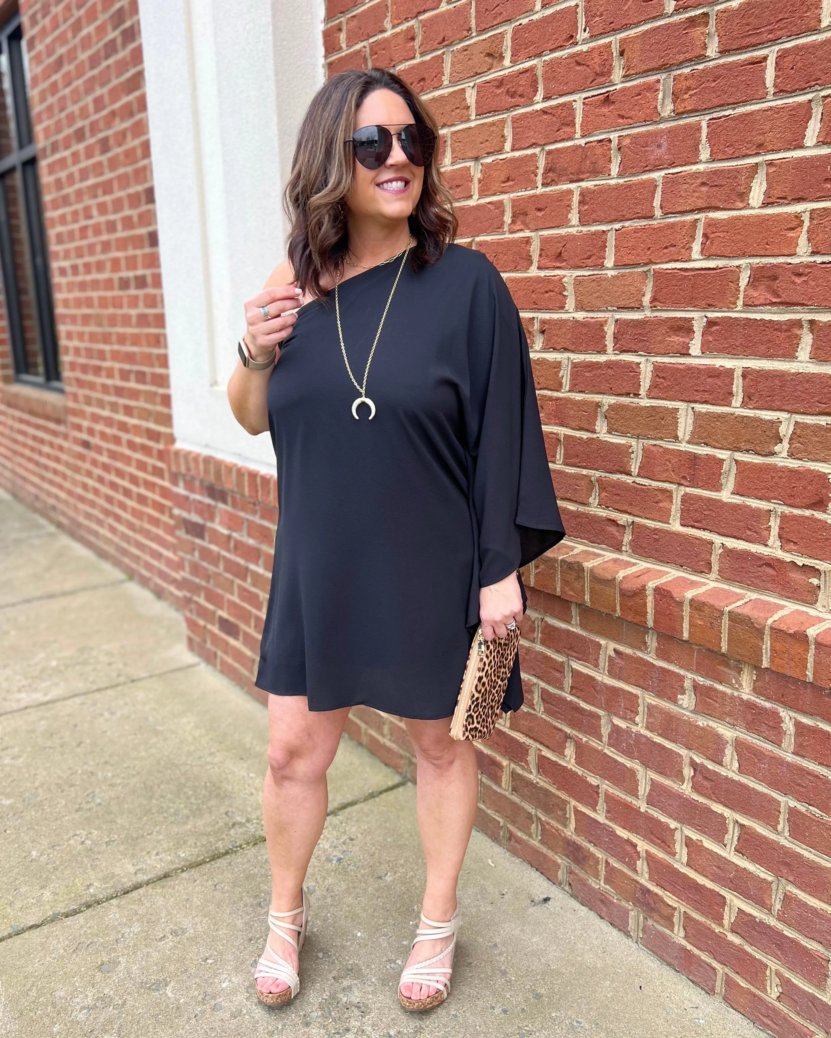 Vicki One Shoulder Dress in Black FINAL SALE