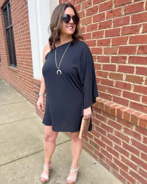 Vicki One Shoulder Dress in Black FINAL SALE