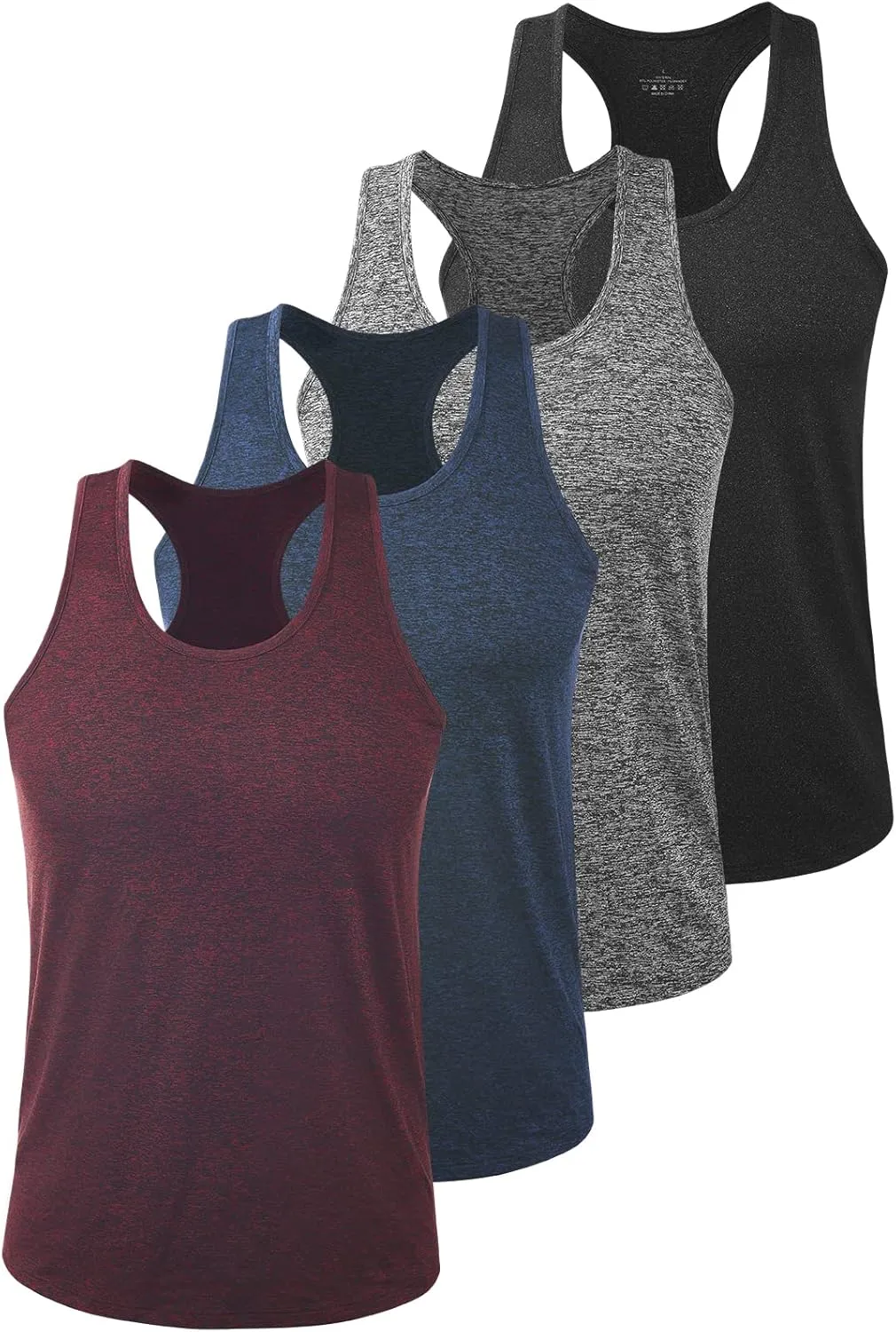 Vislivin Workout Tank Tops for Men Quick Dry Y-Back Tanks Bodybuilding Sleeveless Shirts-4 Packs
