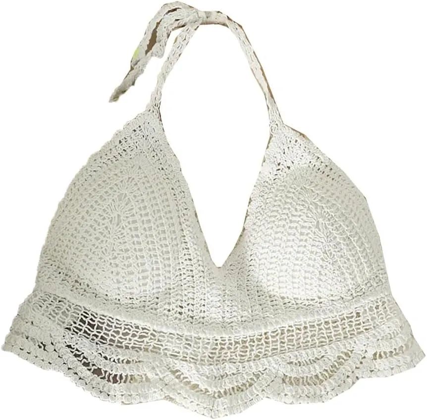Woman Crochet Tank Tops Women Corset Tanks Crop Camisole Summer Beach Knit Camis Built in Bra