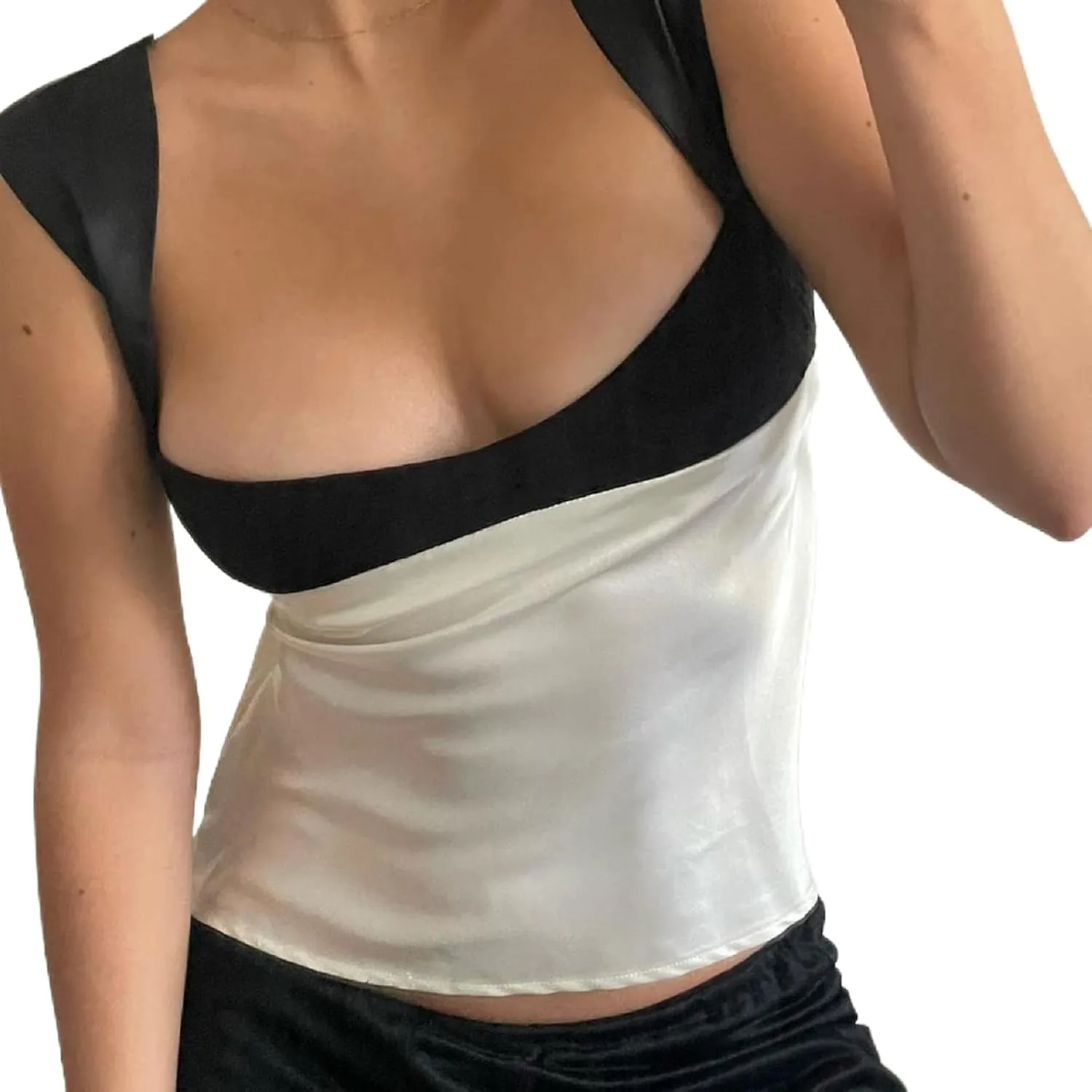 Women Elegant Lace V Neck Camis Sleeveless Spaghetti Strap Slim Camisoles Vintage Backless Tank Top Summer Clothes