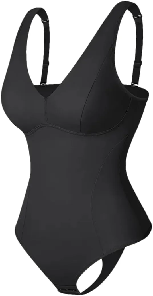 Women Shapewear Bodysuit Thong Waist Trainer Body Shaper Slimming Built-In Bra Camisoles Underwear