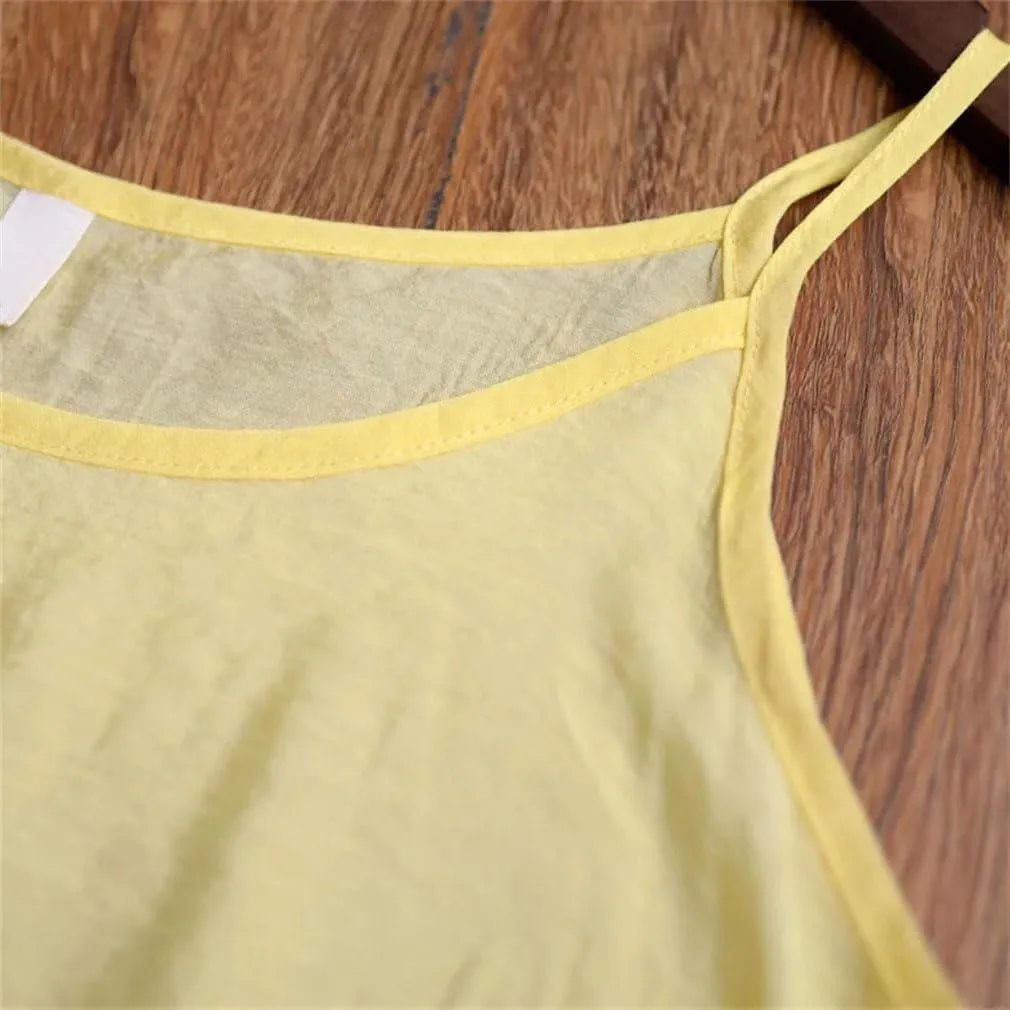 Women Summer Cotton Full Slips Spaghetti Strap Under Dress Long Camisoles Home Nightdress