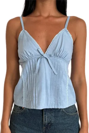 Women Y2k Babydoll Cami Top Sexy Lace Ruffle V Neck Spaghetti Strap Peplum Tank Tops Coquette Going Out Streetwear