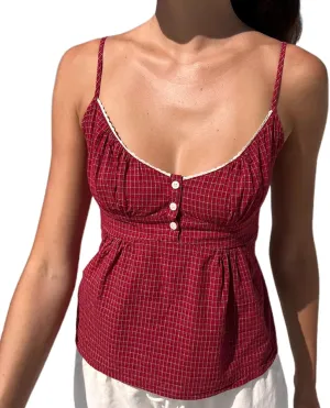 Women Y2K Floral Babydoll Tank Top Sexy Spaghetti Strap V Neck Ruffle Cami Tops Sleeveless Peplum Shirts Camisoles