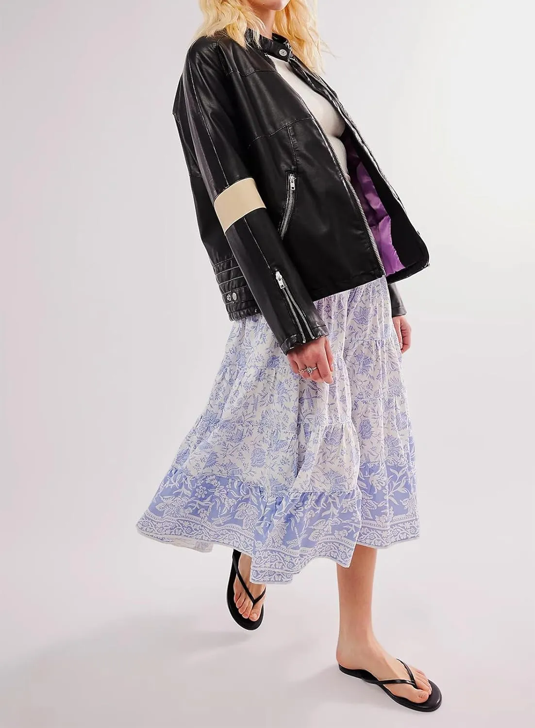 Women Y2K Plaid Maxi Skirt Elastic Waist Tie Up A Line Skirt Ruffle Hem Pleated Polka Dot Long Skirt Streetwear