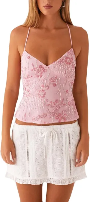 Women Y2k Sequin Sparkly Spaghetti Strap Crop Tops Sexy Halter Deep V Neck Open Back Tie Camisole Summer