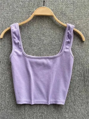 Women's Backless Y2k Slim Fit Solid Color Short Sleeveless Camisole