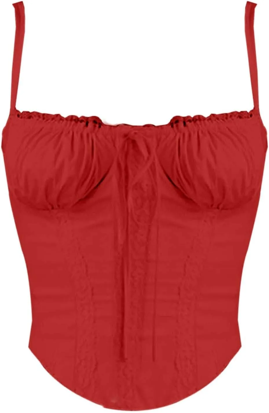 Womens Casual Fashion Summer Tank Tops Sexy Lace Trim Splicing Strappy Vest Solid Slimming Smocked Camisoles 2024