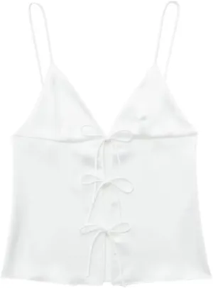 Women's Elegant V Neck Sleeveless Backless Y2k Bow Solid Color Camisole