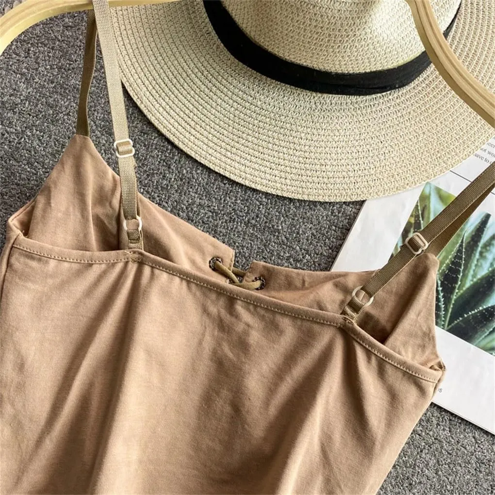 Women's Solid Color Backless Strappy Camisole