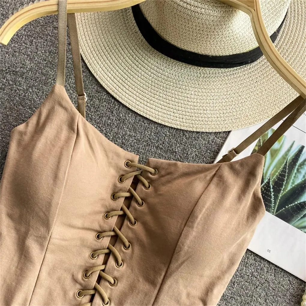 Women's Solid Color Backless Strappy Camisole
