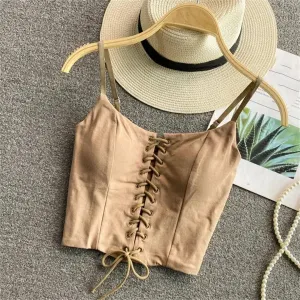 Women's Solid Color Backless Strappy Camisole