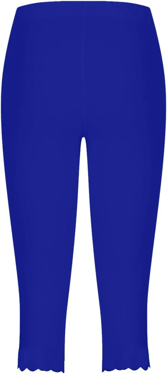 Womens Summer Casual Capri Pants Elastic High Waist Cropped Trousers Slim Fit Straight Leg Joggers Workout Yoga
