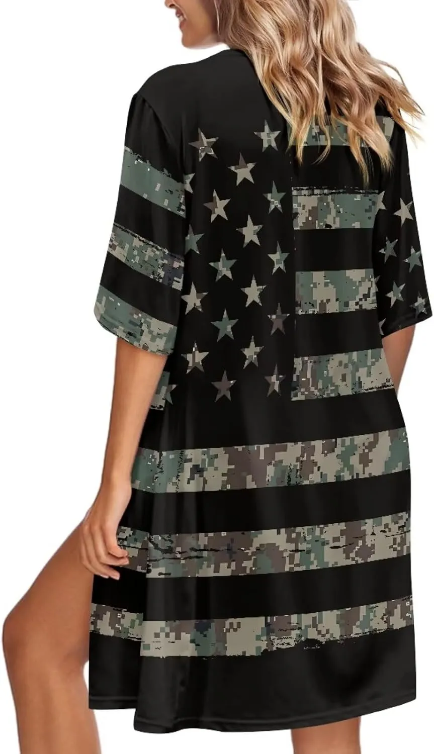 Women's Swimwear Cover Ups Chiffon Kimono Cardigan Loose Half Sleeve Bathing Suit Beach Coverups