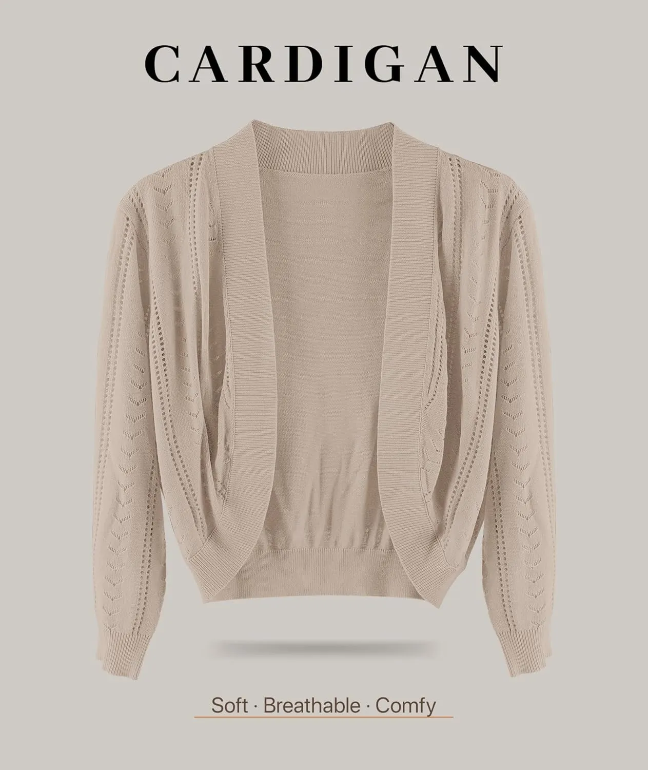 YADIFEN Women's 3/4 Sleeve Cropped Cardigan Open Front Lightweight Bolero Shrugs for Evening Dresses