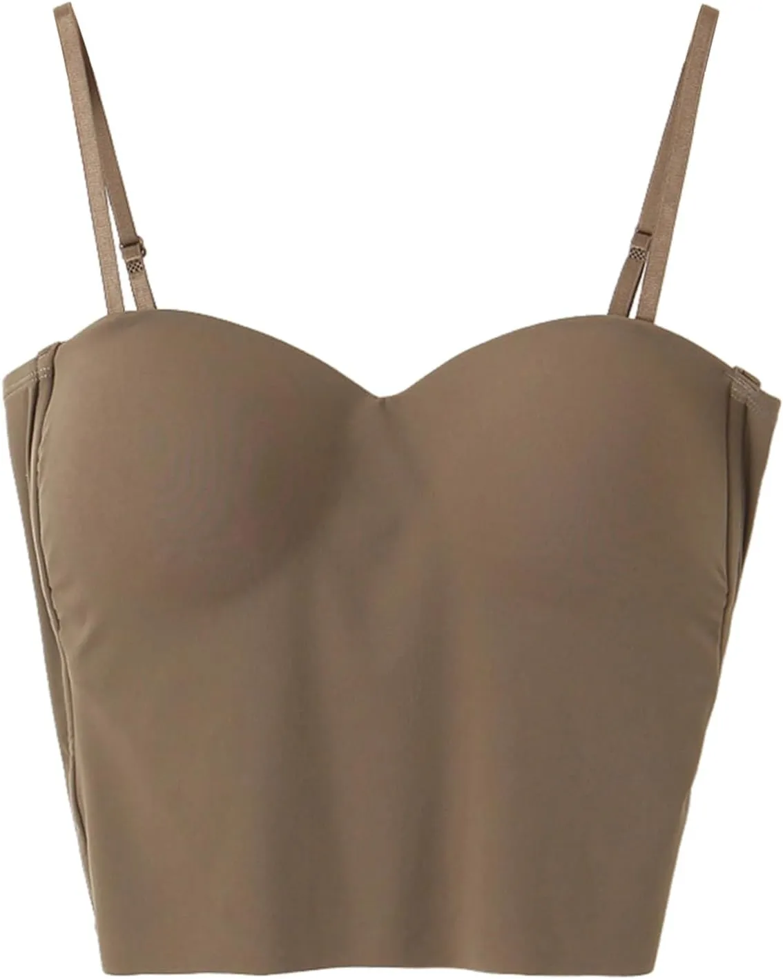 Zcargel Womens Tank Tops Solid Spaghetti Straps Stretch Underwear Build in Shelf Bra Camisoles Sexy Shaper Compression Top