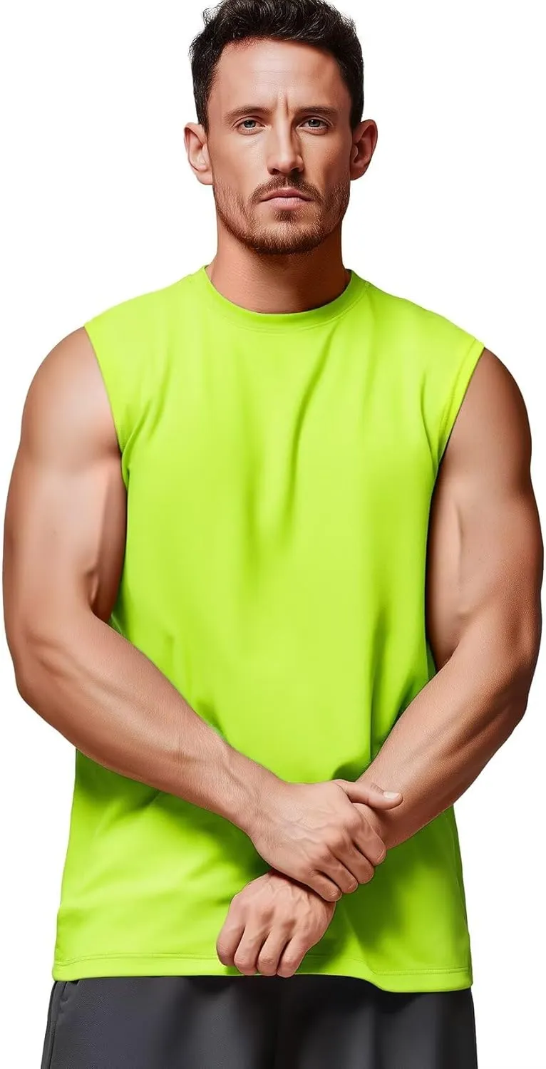 Zengjo Mens Tank Tops Workout Quick Dry Sleeveless Shirts for Gym Running Athletic Loose Muscle Tanks
