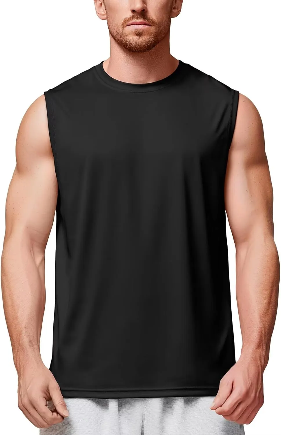 Zengjo Mens Tank Tops Workout Quick Dry Sleeveless Shirts for Gym Running Athletic Loose Muscle Tanks