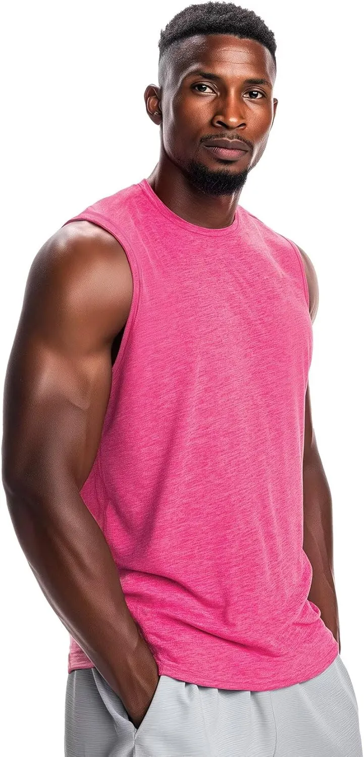 Zengjo Mens Tank Tops Workout Quick Dry Sleeveless Shirts for Gym Running Athletic Loose Muscle Tanks