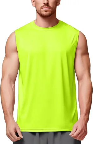 Zengjo Mens Tank Tops Workout Quick Dry Sleeveless Shirts for Gym Running Athletic Loose Muscle Tanks