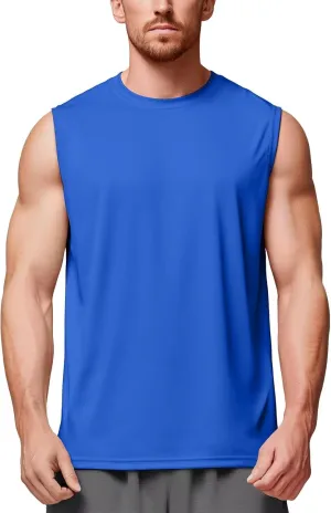 Zengjo Mens Tank Tops Workout Quick Dry Sleeveless Shirts for Gym Running Athletic Loose Muscle Tanks