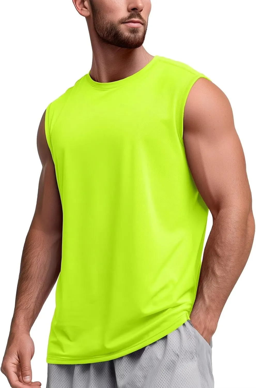 Zengjo Mens Tank Tops Workout Quick Dry Sleeveless Shirts for Gym Running Athletic Loose Muscle Tanks