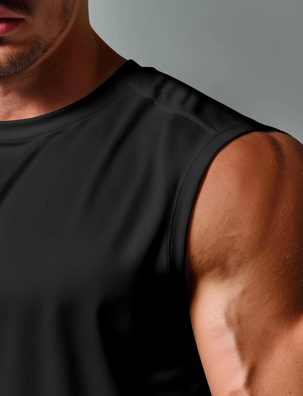 Zengjo Mens Tank Tops Workout Quick Dry Sleeveless Shirts for Gym Running Athletic Loose Muscle Tanks