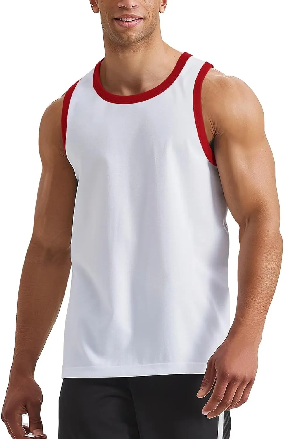 Zengjo Tank Tops for Men Athletic Jersey Ringer Tanks for Sports Sleeveless Shirts