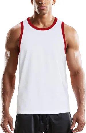 Zengjo Tank Tops for Men Athletic Jersey Ringer Tanks for Sports Sleeveless Shirts
